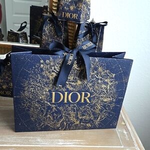 New never used DIOR gift bag Blue & gold 💙 beautiful DIOR holiday